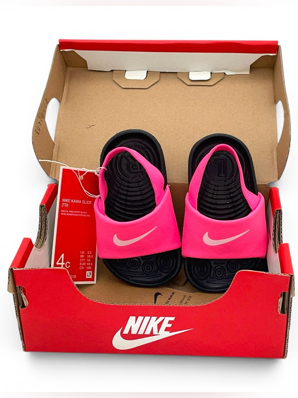 Nike Kawa Slide TD Toddler Sandals Pink Black Size 4C NWT - Picture 3 of 14